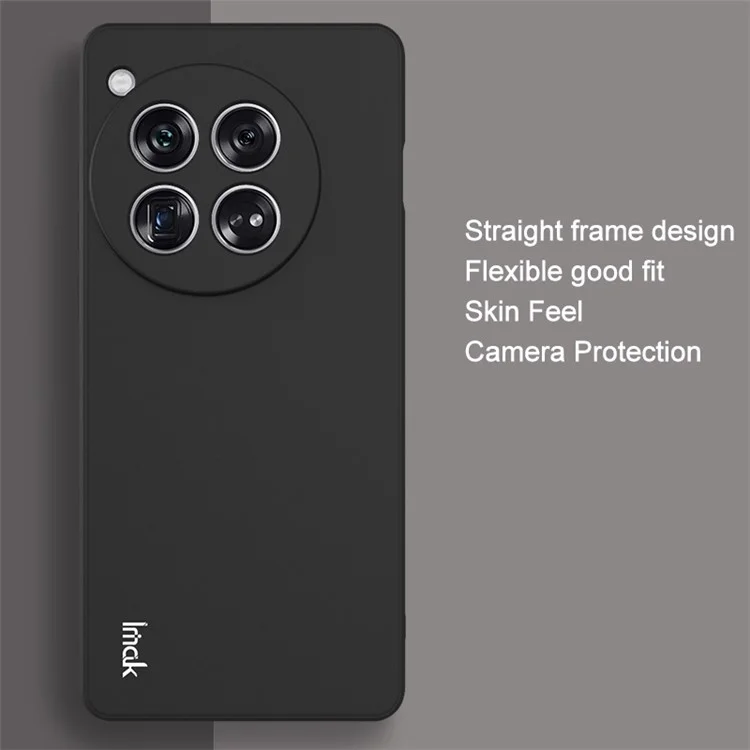 IMAK UC-4 Series para OnePlus 12 5G Capa de Telefone Celular Resistente a Quedas Borda Reta Capa Protetora - Preto