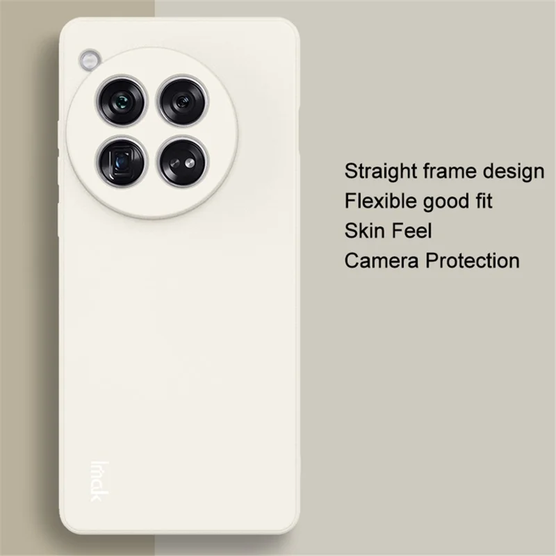 IMAK UC-4 Series for OnePlus 12 5G Cell Phone Case Drop-resistant Straight Edge Protective Cover - White