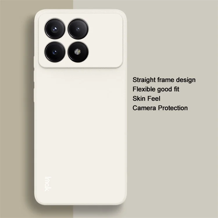 IMAK UC-4 Series for Xiaomi Poco F6 Pro 5G / Redmi K70 5G / K70 Pro 5G TPU Case Scratch-Resistant Straight Edge Phone Shell - White