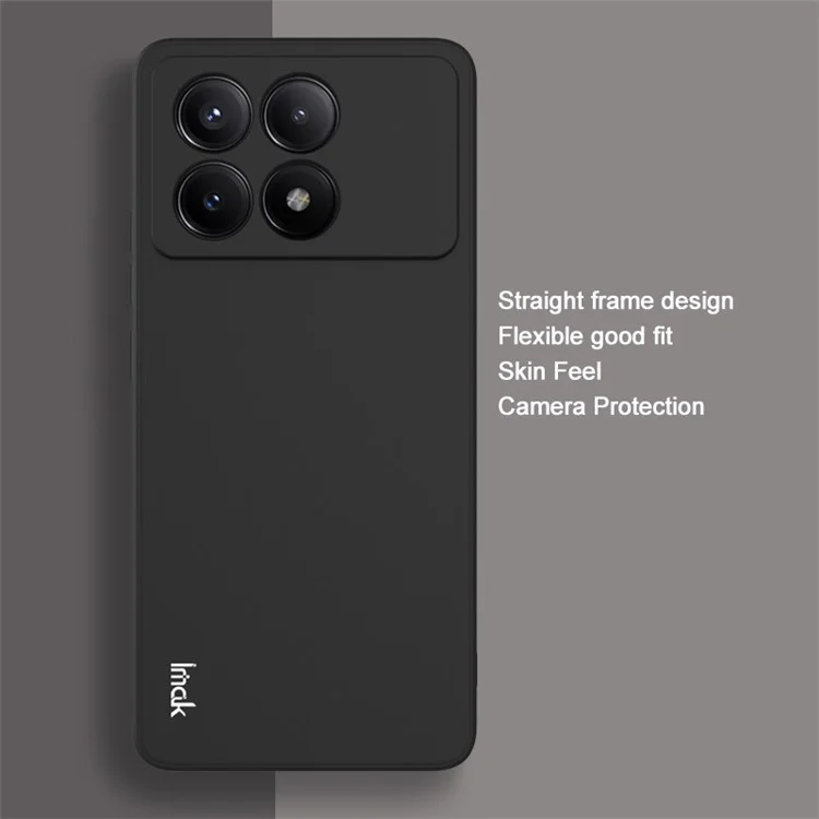 IMAK UC-4 Series for Xiaomi Redmi K70E 5G / Poco X6 Pro 5G Cell Phone Case TPU Straight Edge Back Cover - Black