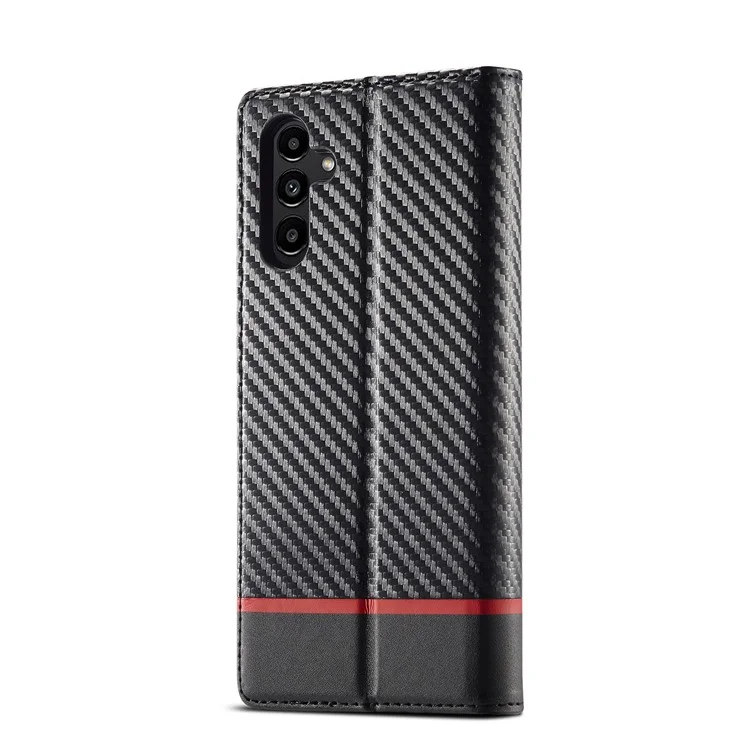 LC.IMEEKE Für Samsung Galaxy A35 5G Wallet Phone Case Carbon Fiber Textur Leder Cover - Horizontaler Streifen