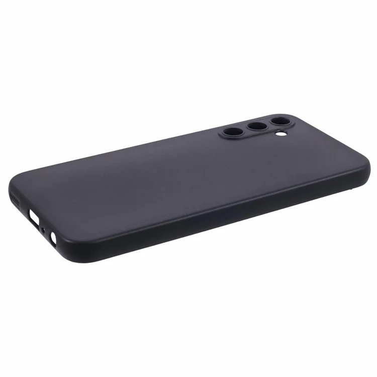 For Samsung Galaxy A24 4G (162.1 x 77.6 x 8.3mm) Cell Phone Case Soft TPU Black Glossy Cover with Precise Lens Cutout