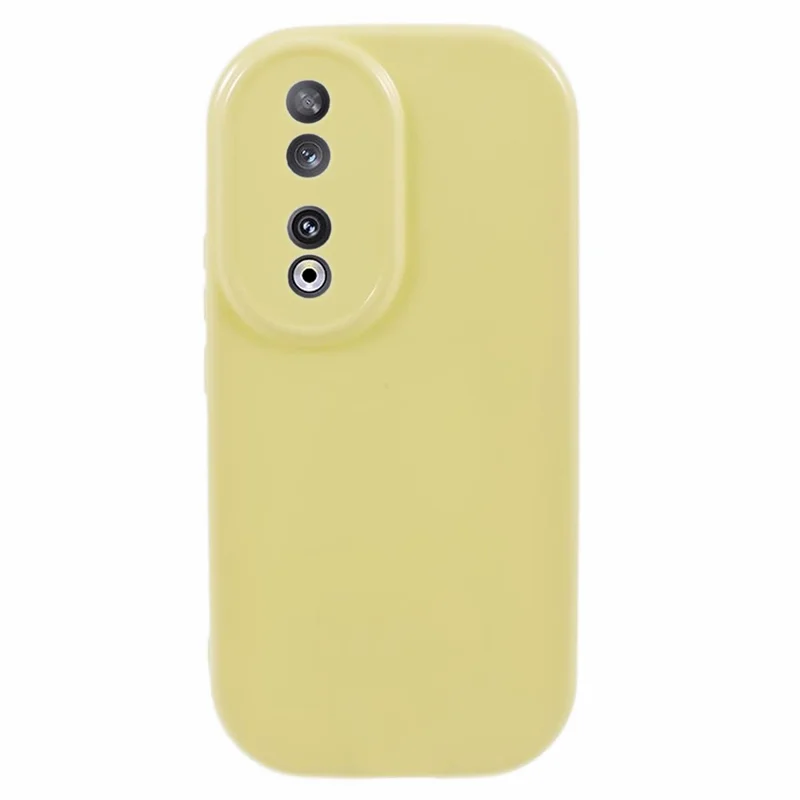JQ Series For Honor 90 Jelly Phone Case Solid Color TPU Cover (Precise Lens Hole) - Yellow