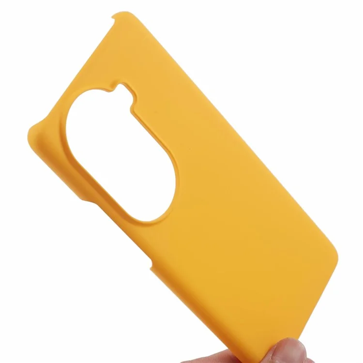 Para Oppo Reno11 5G (Global) Carcasa de teléfono PC Antiarañazos Carcasa de teléfono recubierta de goma - Amarillo