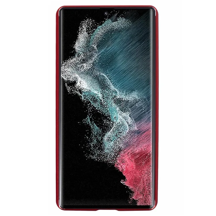 Privacy Magnetic Case for Samsung Galaxy S22 Ultra 5G Double-Sided Tempered Glass Phone Cover - Red