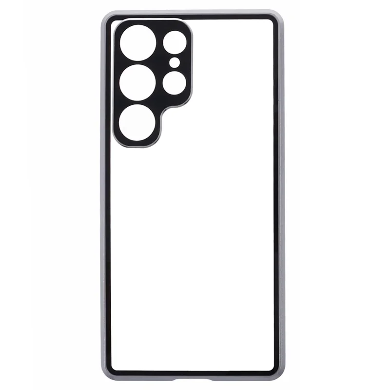 Privacy Magnetic Case for Samsung Galaxy S22 Ultra 5G Double-Sided Tempered Glass Phone Cover - Silver