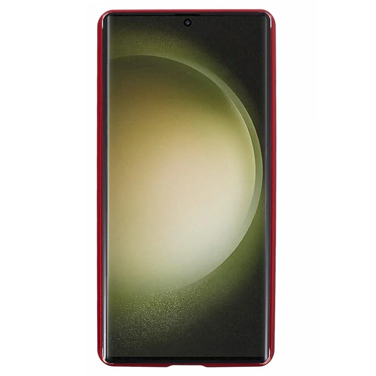 Pour Samsung Galaxy S23 Ultra Anti Peeping Case Tempered Glass Magnetic Adsorption Metal Frame Phone Cover - Rouge
