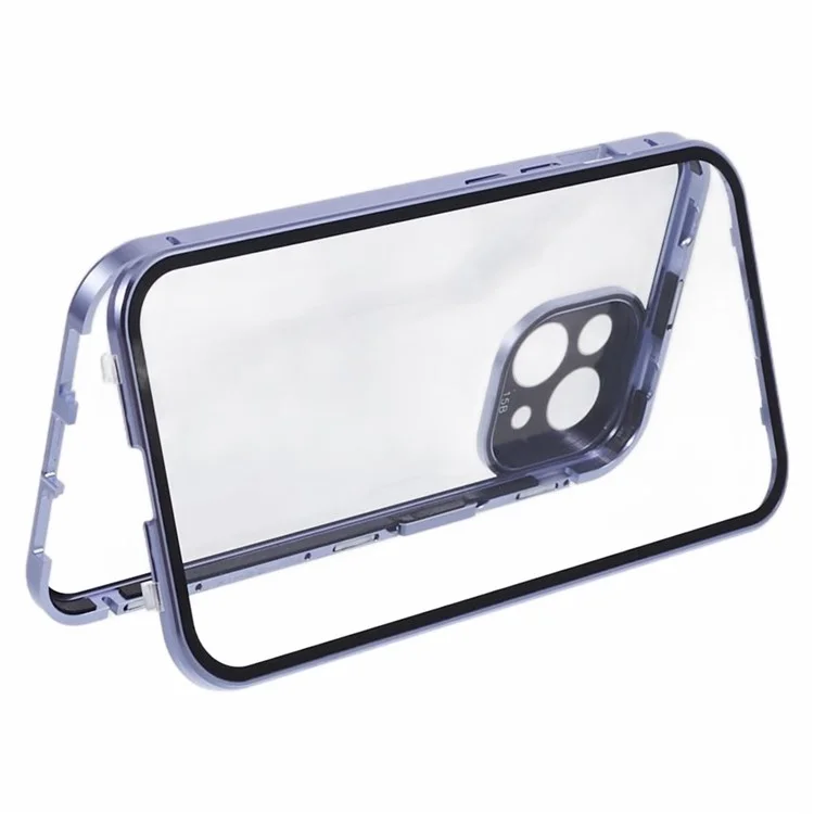 Capa para iPhone 15 Plus Case de Proteção de 360 Graus com Vidro Temperado de Dupla Face e Trava de Segurança - Azul