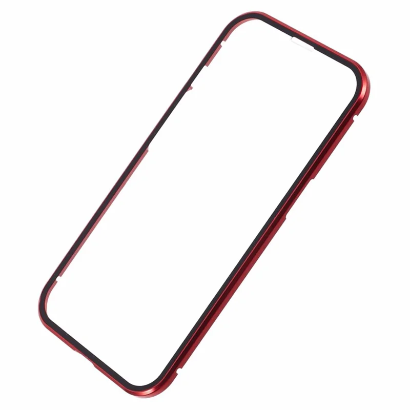 For iPhone 15 Plus Phone Case 360-Degree Double-Sided Protection Tempered Glass with Safety Lock - Red