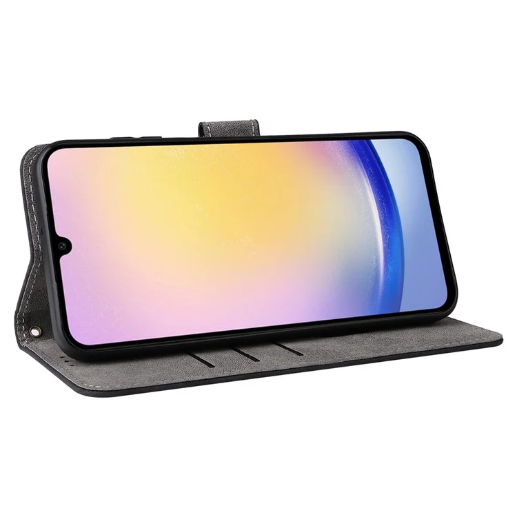 Para Samsung Galaxy A25 5G (Global) (161,0 x 76,5 x 8,3 mm) Capa Carteira de Couro PU com Bloqueio RFID 3 Slots para Cartão Capa Protetora - Preto