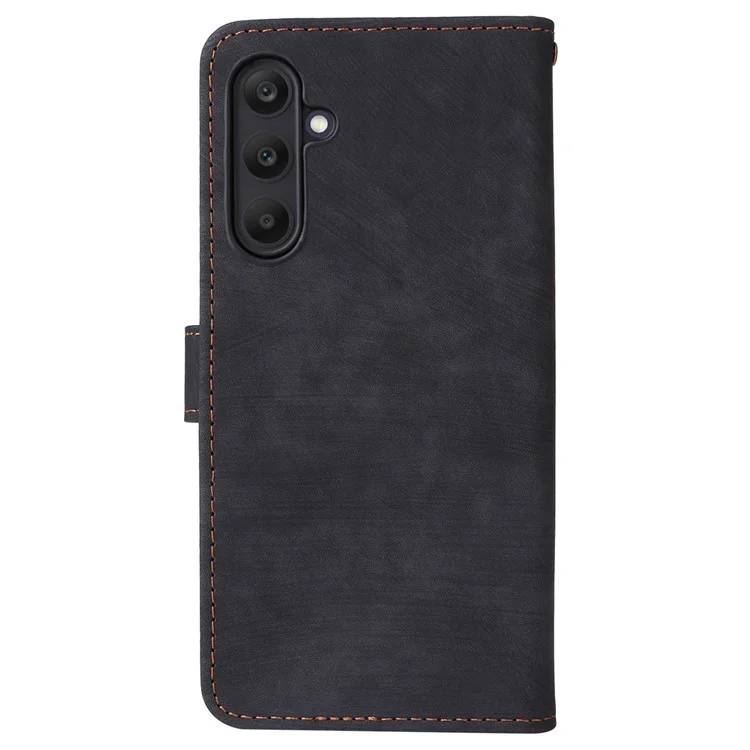 Para Samsung Galaxy A25 5G (Global) (161,0 x 76,5 x 8,3 mm) Capa Carteira de Couro PU com Bloqueio RFID 3 Slots para Cartão Capa Protetora - Preto