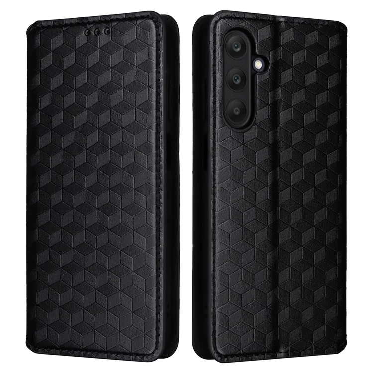 For 	Samsung Galaxy A25 5G (Global) (161.0 x 76.5 x 8.3mm) Magnetic Phone Case PU Leather Wallet Card Slots Phone Cover - Black