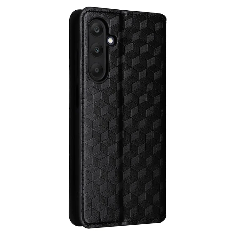 For 	Samsung Galaxy A25 5G (Global) (161.0 x 76.5 x 8.3mm) Magnetic Phone Case PU Leather Wallet Card Slots Phone Cover - Black