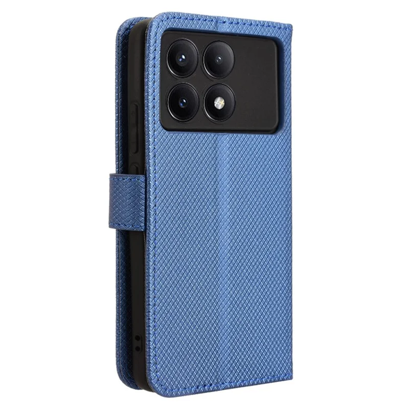 Für Xiaomi Redmi K70E 5G / Poco X6 Pro 5G Handyhülle Brieftasche Handgelenkband Kartenfächer Lederhülle - Blau