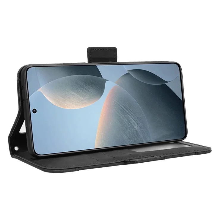 Para Xiaomi Poco F6 Pro 5G / Redmi K70 5G / K70 Pro 5G Funda con Soporte para Tarjetas de PU Cuero - Negro