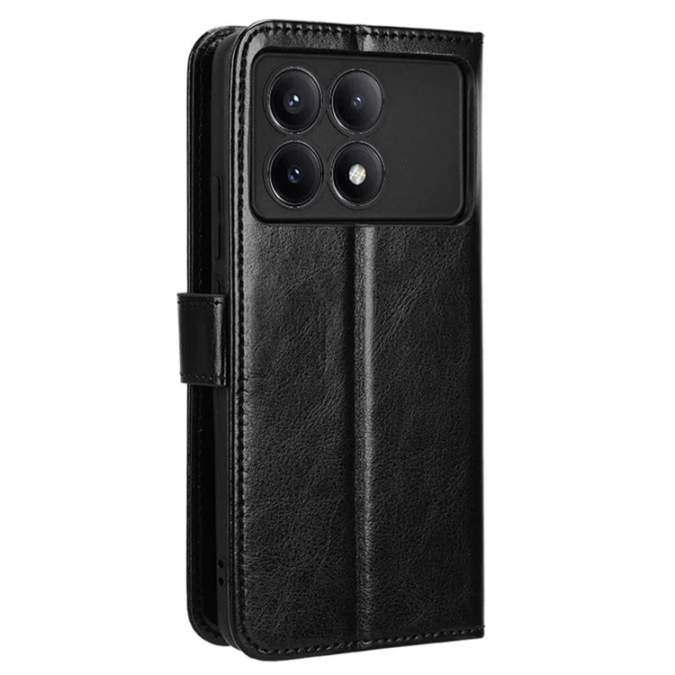 For Xiaomi Redmi K70E 5G / Poco X6 Pro 5G Wallet Case 3 Card Slots TPU Interior Protective Cover - Black
