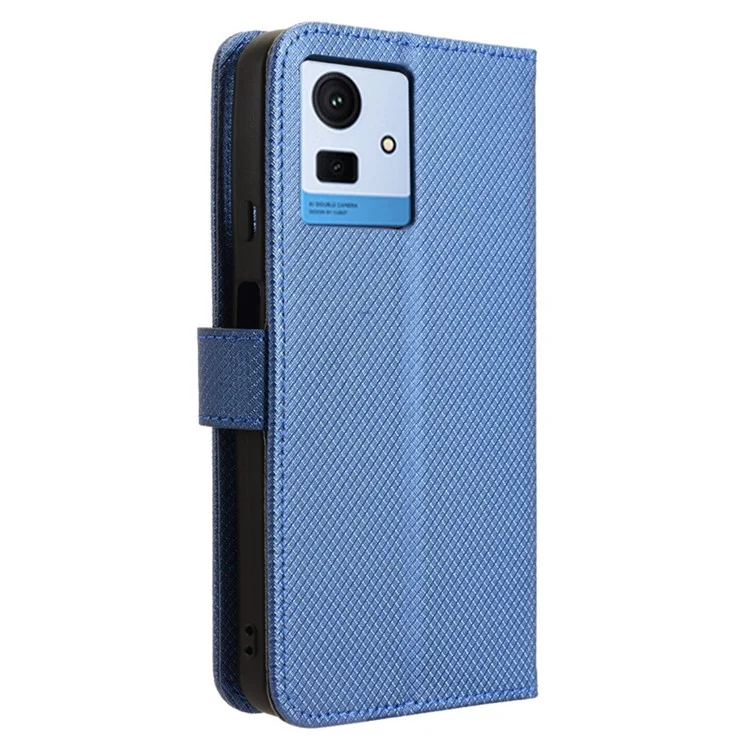 Capa para Cubot Note 50 Phone Case, em Couro PU com Suporte, com 3 Ranhuras para Cartões e Textura de Diamante - Azul