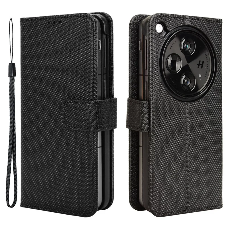 Pour Oppo Find N3 5G / OnePlus Open Étui de téléphone en cuir PU antichoc - Noir