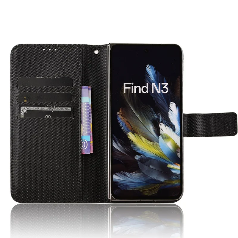 Pour Oppo Find N3 5G / OnePlus Open Étui de téléphone en cuir PU antichoc - Noir
