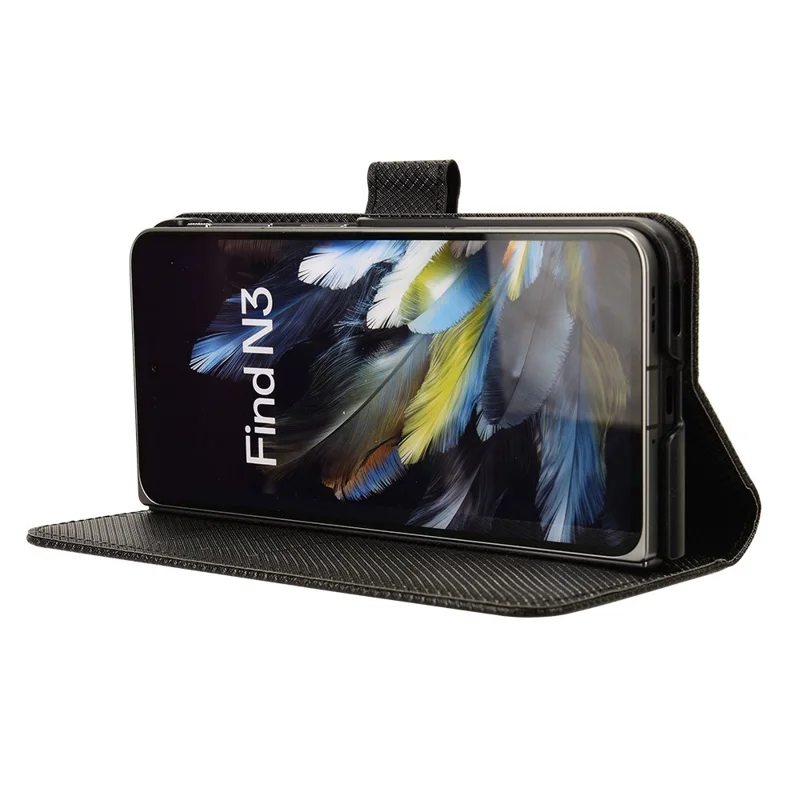 Pour Oppo Find N3 5G / OnePlus Open Étui de téléphone en cuir PU antichoc - Noir