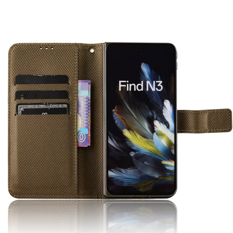 For Oppo Find N3 5G / OnePlus Open Phone Case PU Leather Shockproof Cover - Brown
