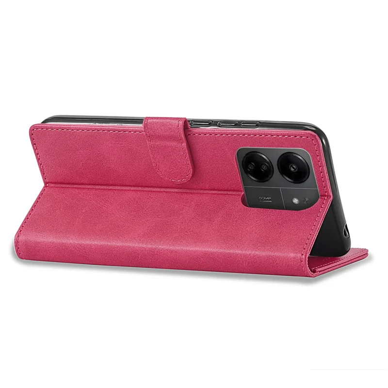 LC.IMEEKE For Xiaomi Redmi 13C 4G / 5G / 13R 5G / Poco M6 5G / Poco C65 4G Magnetic Phone Case Calf Texture Leather Wallet Cover - Rose