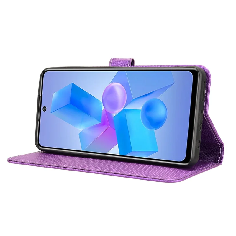For Infinix Hot 40 X6836 / Hot 40 Pro X6837 Leather Case Diamond Texture Phone Wallet - Purple