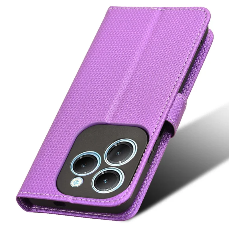 For Infinix Hot 40 X6836 / Hot 40 Pro X6837 Leather Case Diamond Texture Phone Wallet - Purple