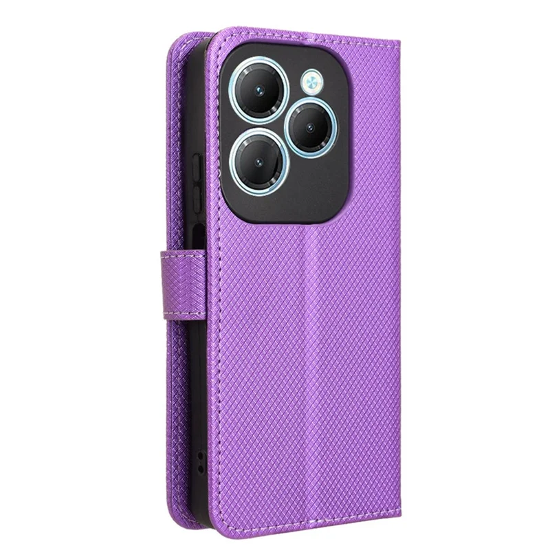 For Infinix Hot 40 X6836 / Hot 40 Pro X6837 Leather Case Diamond Texture Phone Wallet - Purple