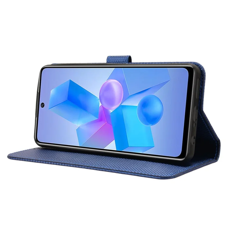 For Infinix Hot 40 X6836 / Hot 40 Pro X6837 Leather Case Diamond Texture Phone Wallet - Blue