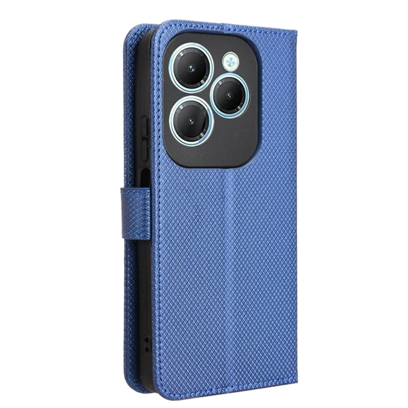 For Infinix Hot 40 X6836 / Hot 40 Pro X6837 Leather Case Diamond Texture Phone Wallet - Blue