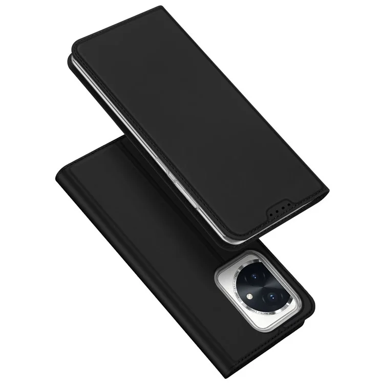 DUX DUCIS Skin Pro Series For Honor 100 5G Case Leather Stand Phone Shell with Card Holder - Black