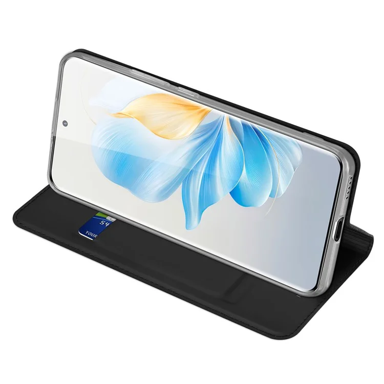 DUX DUCIS Skin Pro Series For Honor 100 5G Case Leather Stand Phone Shell with Card Holder - Black
