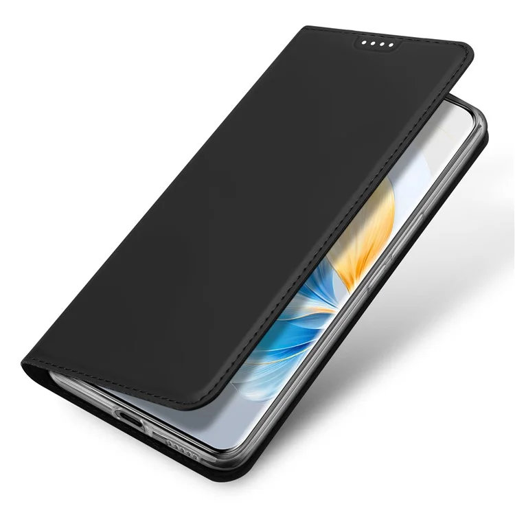 DUX DUCIS Skin Pro Series For Honor 100 5G Case Leather Stand Phone Shell with Card Holder - Black