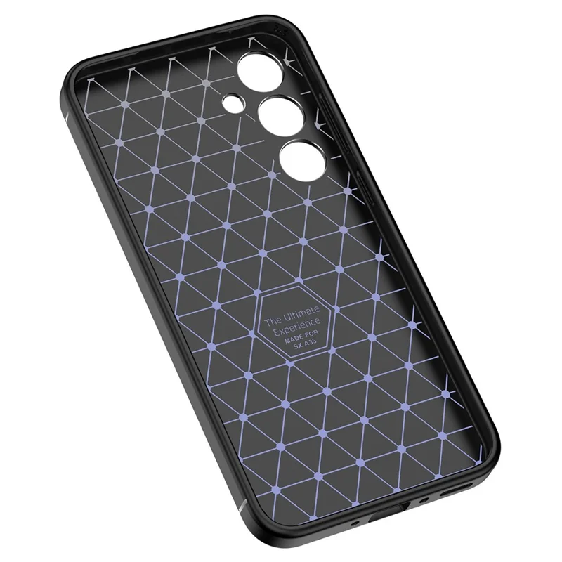 Coque de téléphone portable pour Samsung Galaxy A35 5G - Texture de litchi, coque de protection TPU anti-rayures - Noir