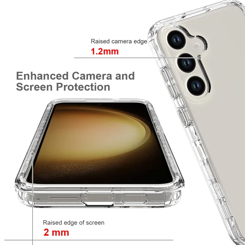 For Samsung Galaxy S24 Cell Phone Case Shockproof PC+TPU Clear Gradient Back Cover - Gradient Purple