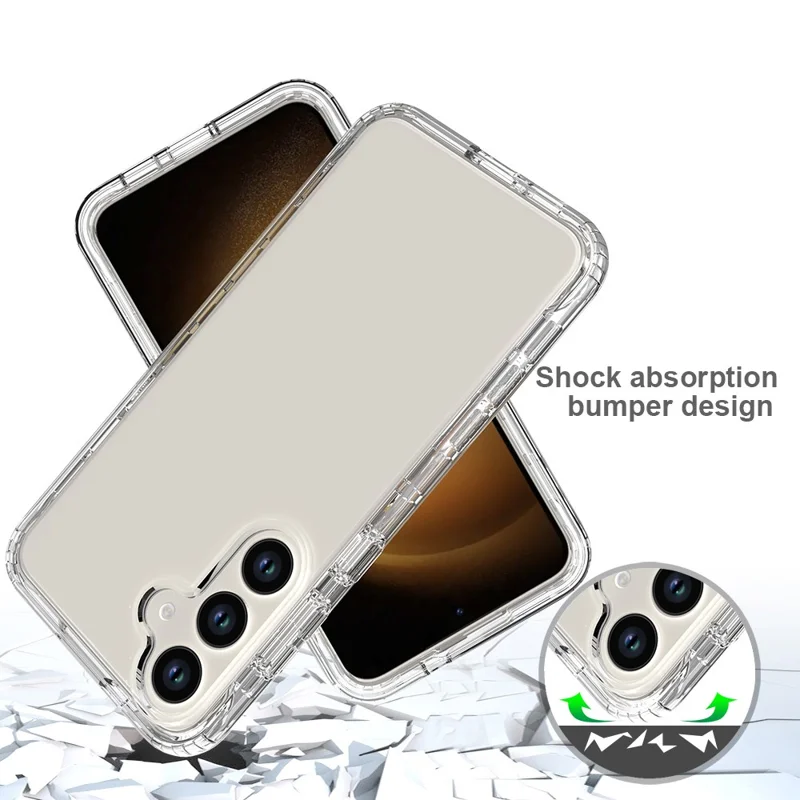 For Samsung Galaxy S24 Cell Phone Case Shockproof PC+TPU Clear Gradient Back Cover - Gradient Purple