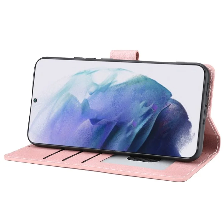 Per Samsung Galaxy S24 Classic Dreamy Leather Phone Case Wallet Stand - Rosa