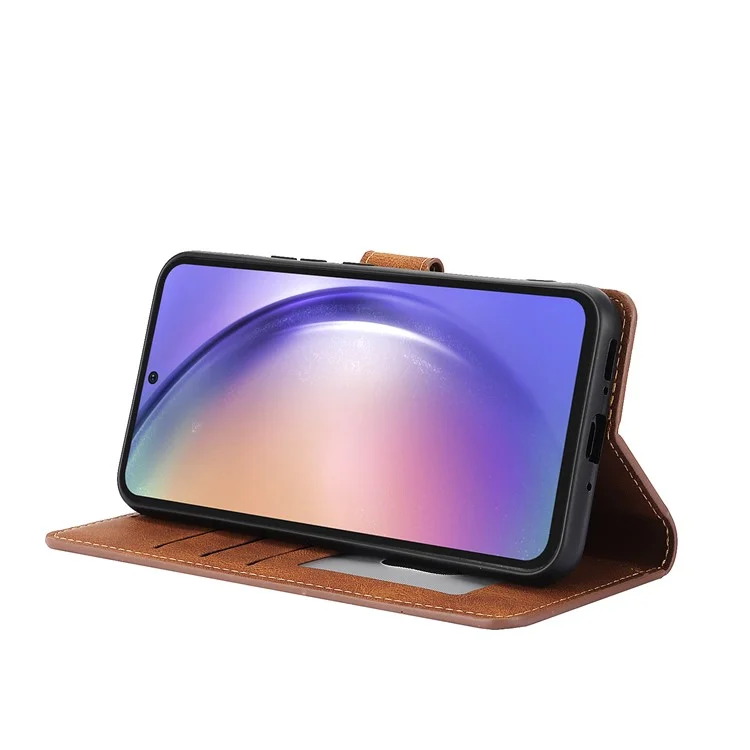 For Samsung Galaxy A55 5G Phone Case Wallet Leather Stand Cover - Brown