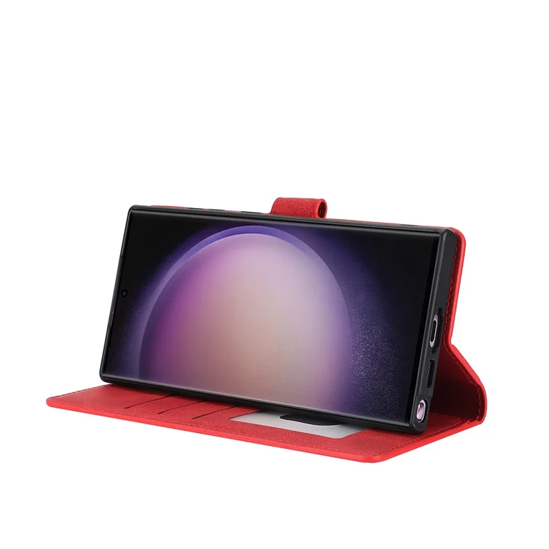 For Samsung Galaxy S24 Ultra Dreamy Leather Case Wallet Stand Phone Cover - Red
