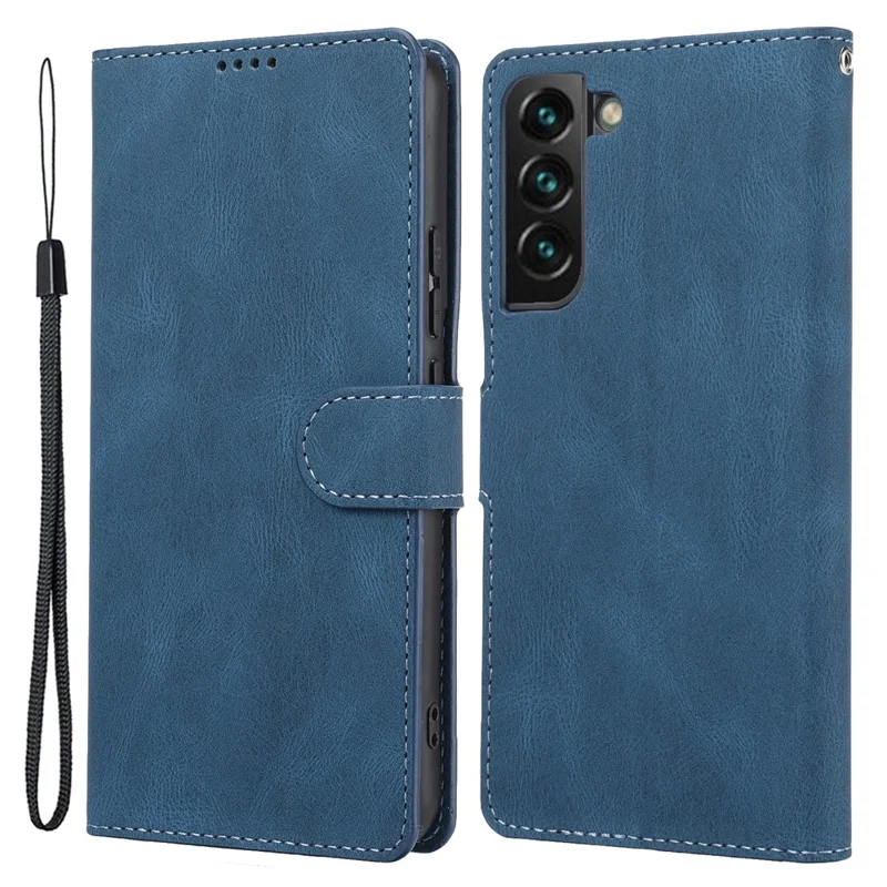 For Samsung Galaxy S24+ Leather Case Wallet Stand Classic Phone Cover - Blue