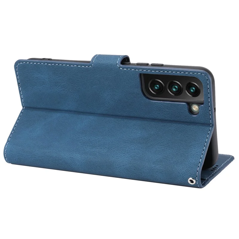For Samsung Galaxy S24+ Leather Case Wallet Stand Classic Phone Cover - Blue