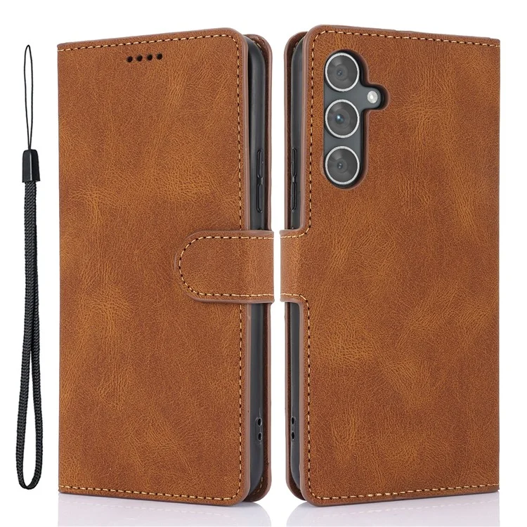 For Samsung Galaxy A15 5G Leather Wallet Case Flip Phone Cover - Brown