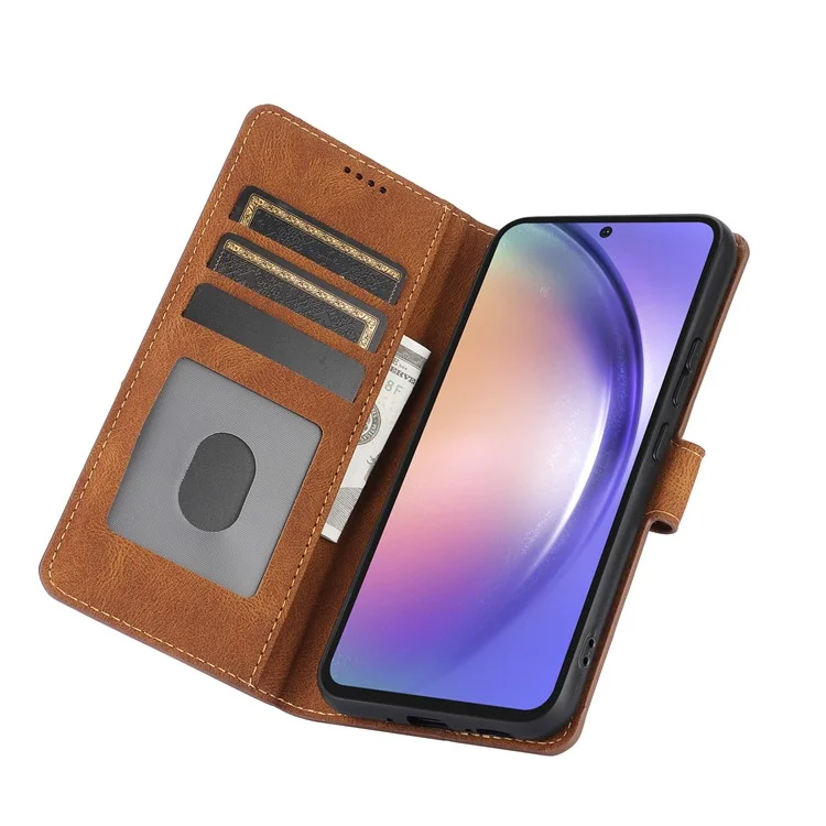 For Samsung Galaxy A15 5G Leather Wallet Case Flip Phone Cover - Brown