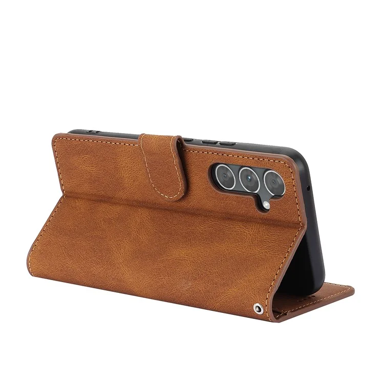 For Samsung Galaxy A15 5G Leather Wallet Case Flip Phone Cover - Brown