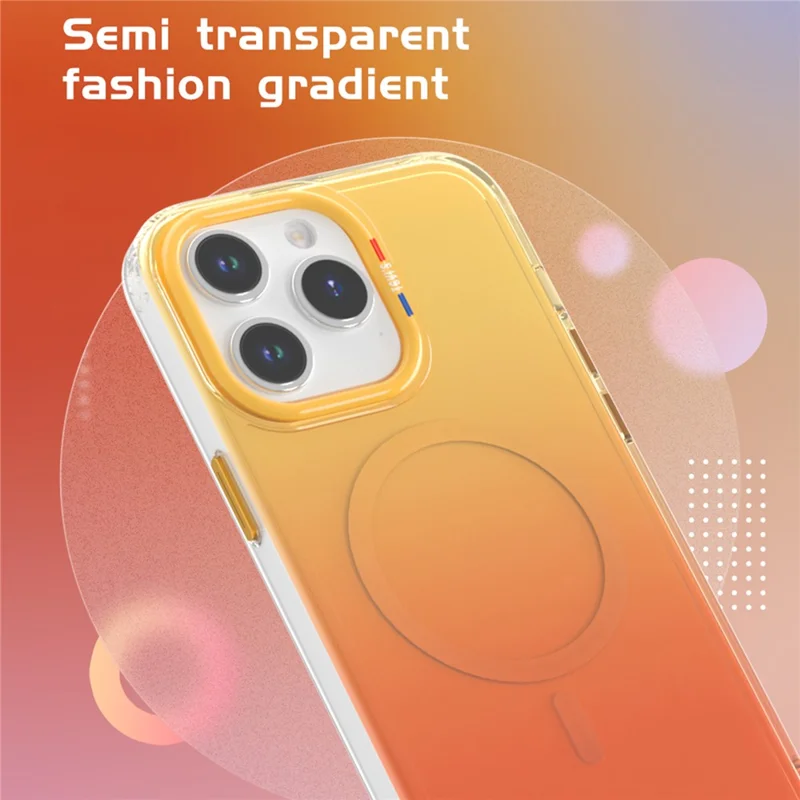 TGVI'S Grace Series For iPhone 15 Pro Phone Magnetic Case Colorful TPU+PC Shell Compatible with MagSafe - Gradient Blue