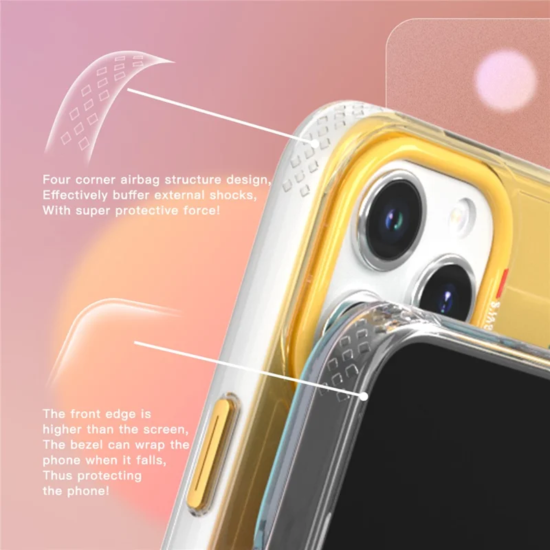 TGVI'S Grace Series For iPhone 15 Pro Phone Magnetic Case Colorful TPU+PC Shell Compatible with MagSafe - Gradient Blue
