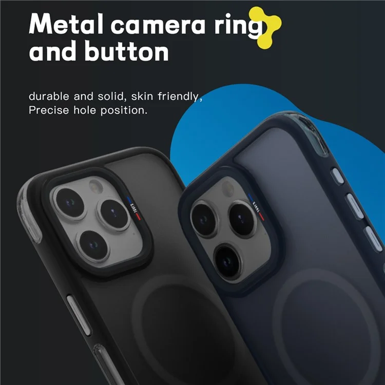 Série Vigor de TGVI'S pour iPhone 15 Pro Étui magnétique Airbag Protection Coque TPU+PC Compatible avec MagSafe - Noir dégradé
