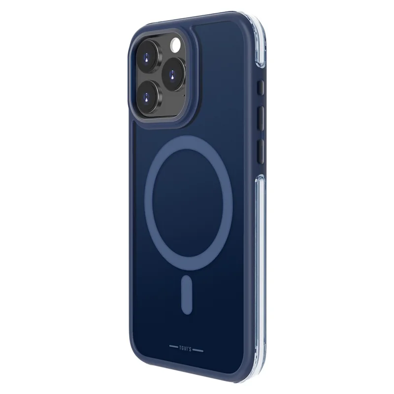 Étui TGVI'S série Vigor pour iPhone 15 Pro Max, compatible MagSafe, protection airbag, coque arrière TPU+PC - Bleu dégradé