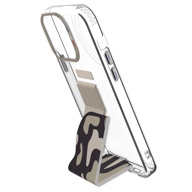 TGVI'S ART Series for iPhone 15 Pro Phone Cover Hand Grip Kickstand 2-in-1 - White